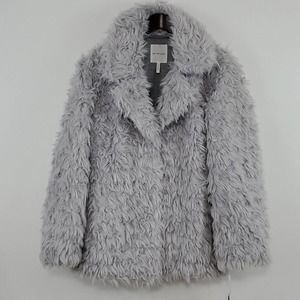 Avec Les Filles Faux Fur Silver Coat